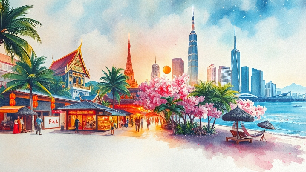 5월, 아시아 인기 여행지 Best (watercolor 스타일)