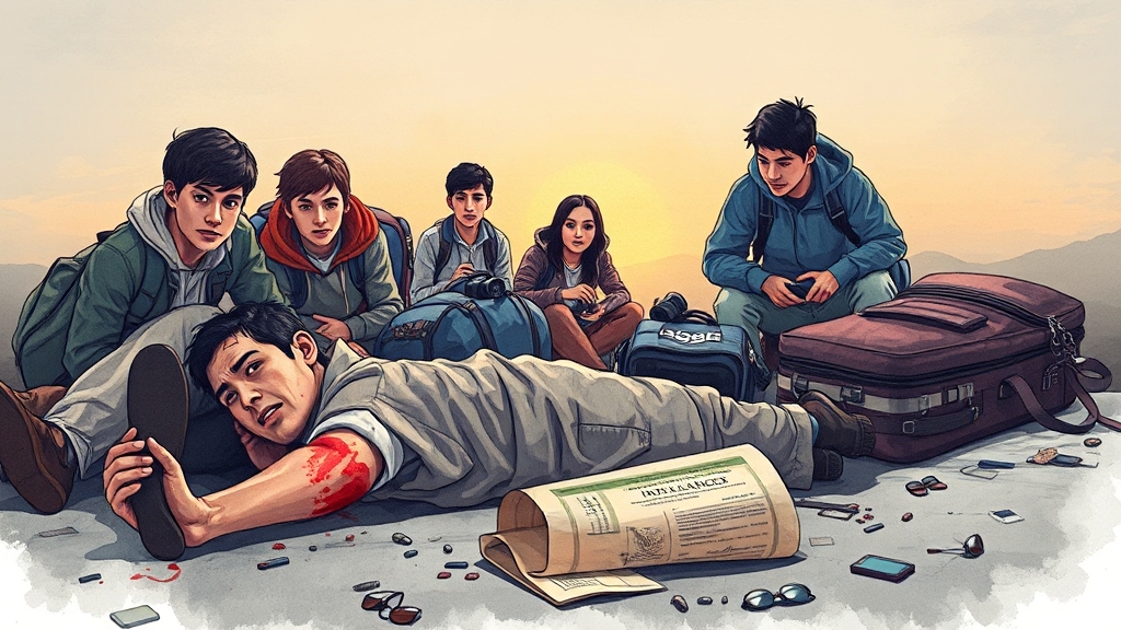 여행 중 사고 대비: 미리 준비하세요! (illustration 스타일)