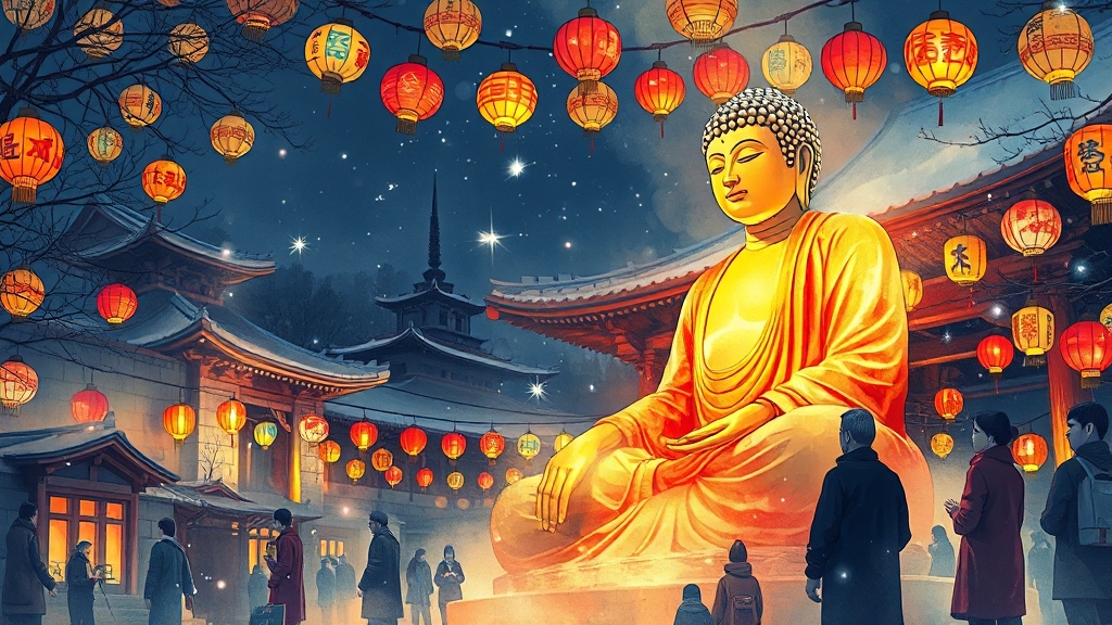 연등행사 방문 후기 및 추천 코스 (illustration 스타일)