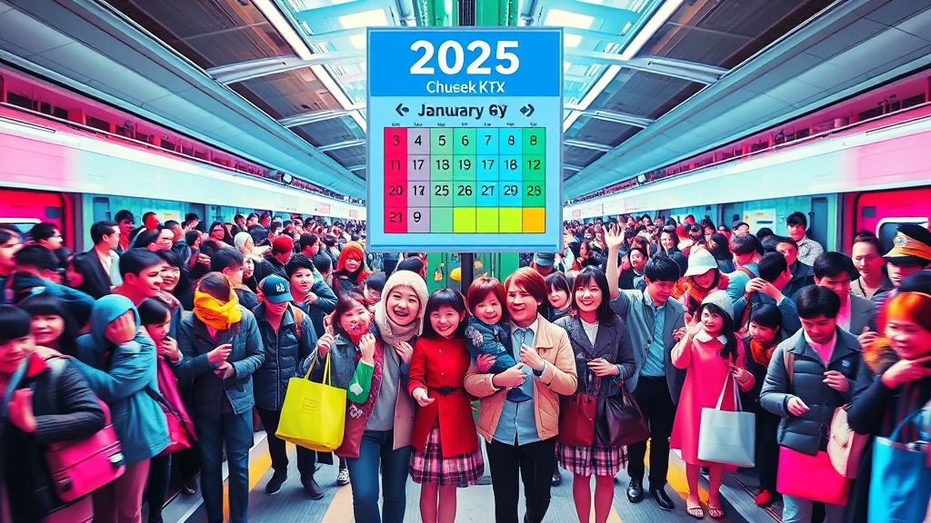 2025년 추석 KTX 예매 일정 확인하기 (popart 스타일)