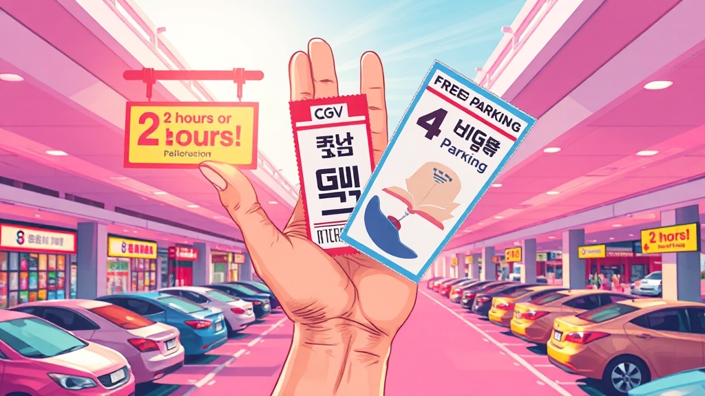 CGV 및 미술관 이용객 주차 혜택 (illustration 스타일)