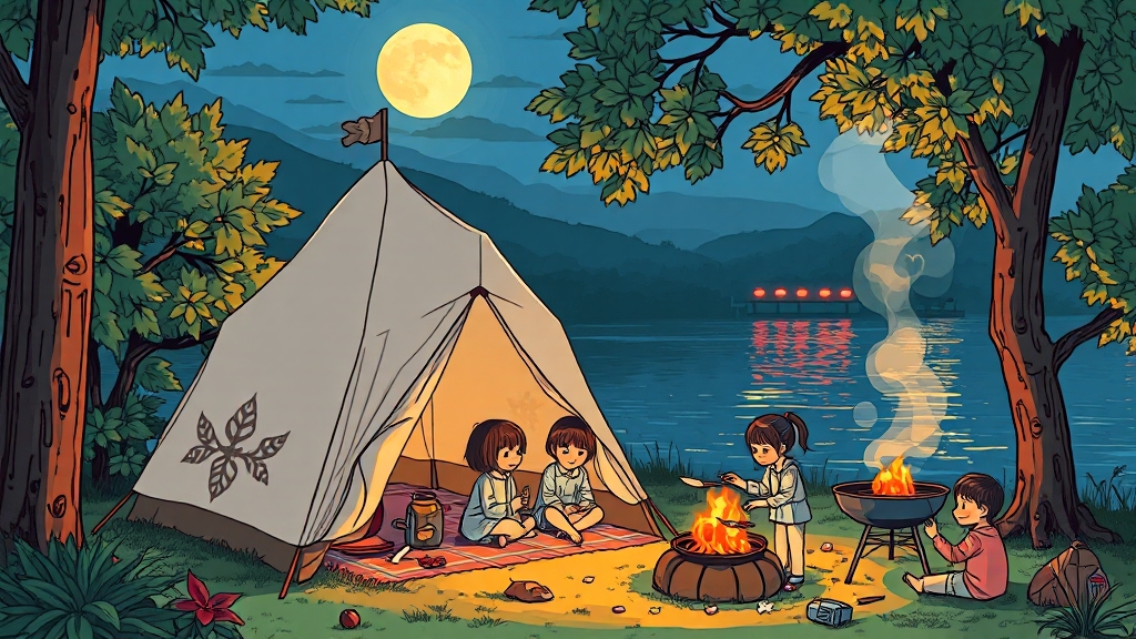 실제 이용 후기 & 캠핑 주의사항 (illustration 스타일)