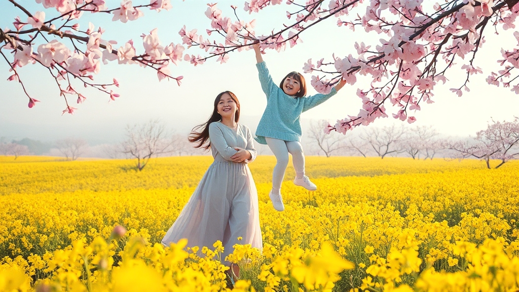 계절별 축제, 놓치지 마세요! (watercolor 스타일)