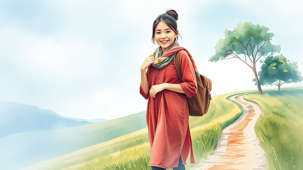 굿모닝 여행과 함께 떠나요! (watercolor 스타일)