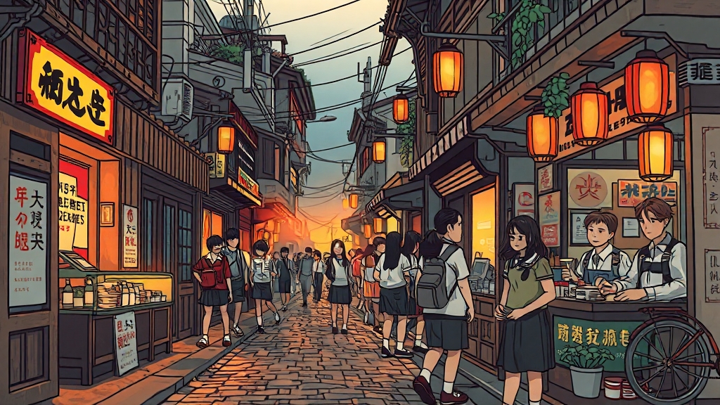 순천 드라마세트장의 특별한 경험 (cartoon 스타일)