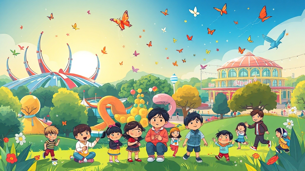 가족과 함께 즐기는 대전 테마파크 & 체험 명소 (cartoon 스타일)