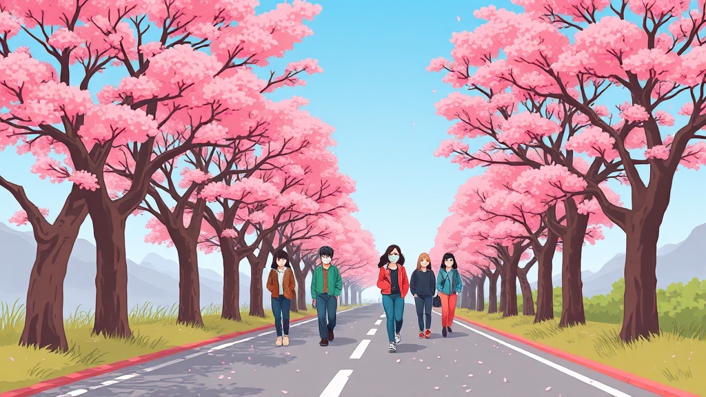 이팝나무 명소 방문 시 주의사항 (cartoon 스타일)