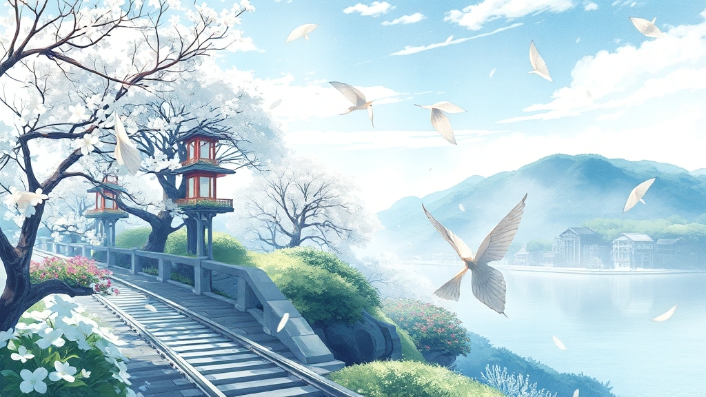 이팝나무 명소 주변 관광 코스 (illustration 스타일)