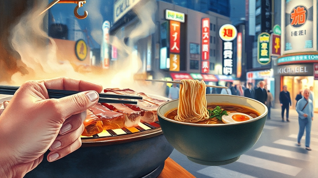 야키니쿠 & 라멘 전문점 가이드 (watercolor 스타일)
