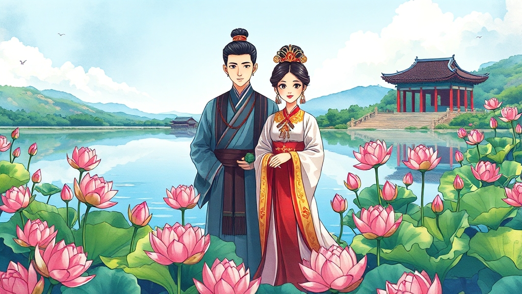 궁남지의 역사와 환경 (cartoon 스타일)