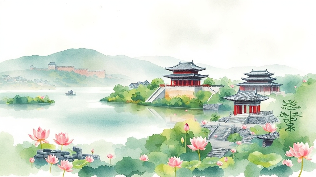 부여 주변 관광지 추천 (watercolor 스타일)