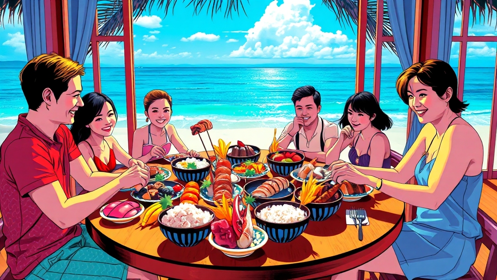 해산물 전문점: 바다의 풍미를 만끽 (popart 스타일)