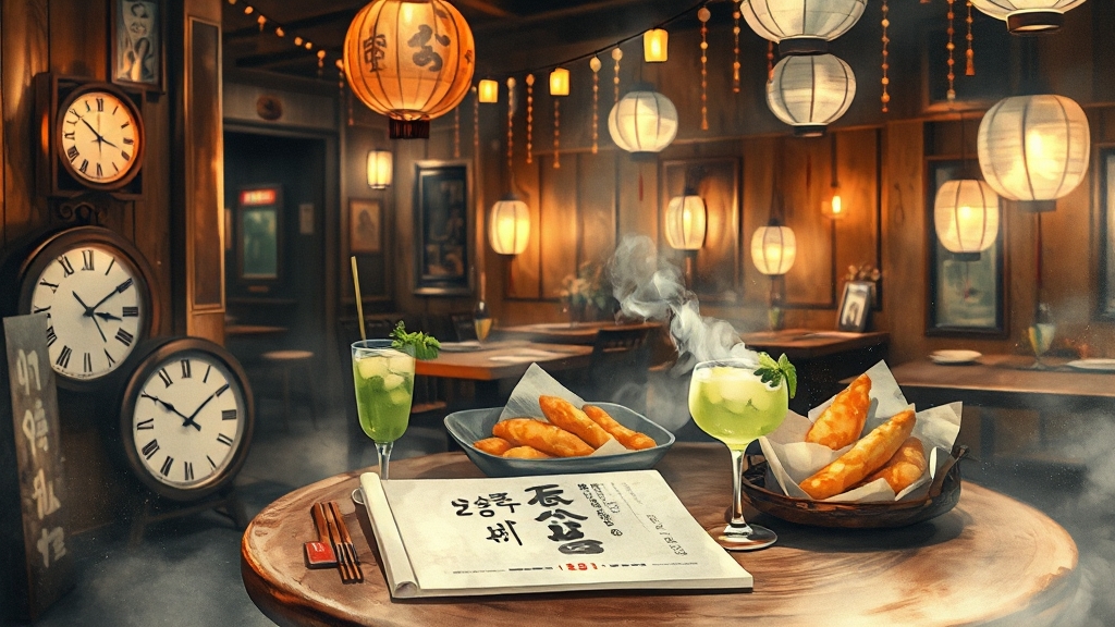 분위기 좋은 이자카야와 술집: 쿠시오 (watercolor 스타일)