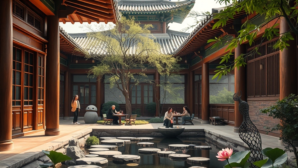 청와대 주변: 사랑채 & 경복궁 (realistic 스타일)