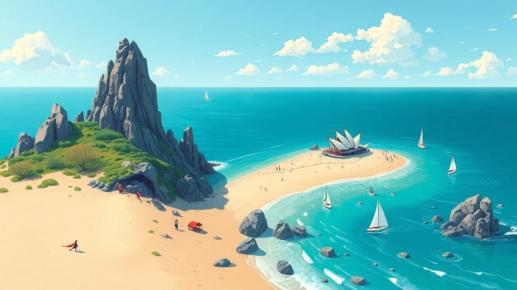 제주 동쪽 핫플 (illustration 스타일)