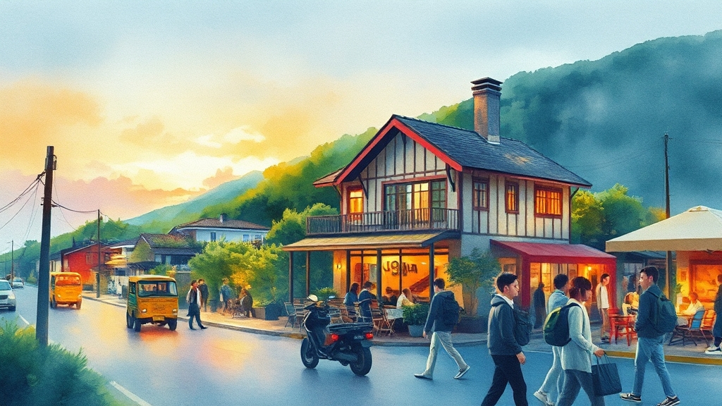 주변 관광 & 교통 정보 (watercolor 스타일)