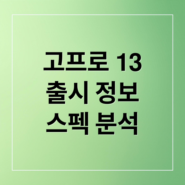 고프로 13: 출시, 예약, 스펙 완벽 분석 가이드 2