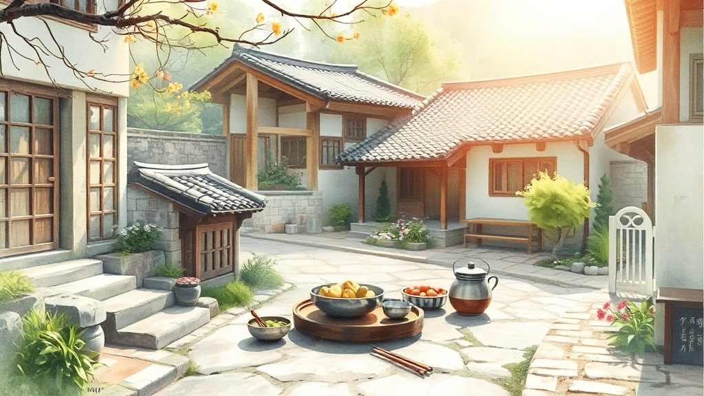 무섬마을의 매력 (watercolor 스타일)