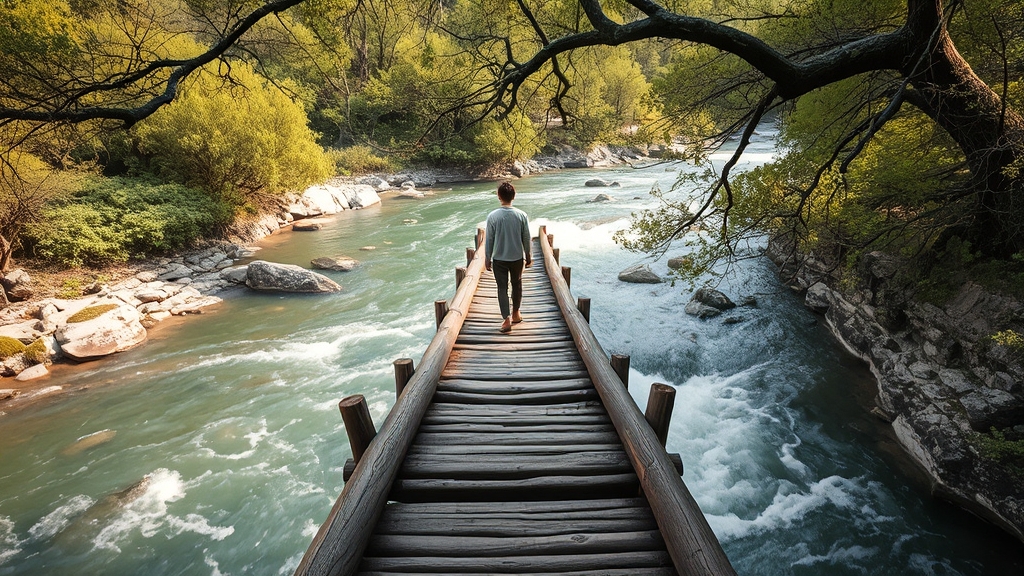 무섬마을 상징, 외나무다리 (realistic 스타일)