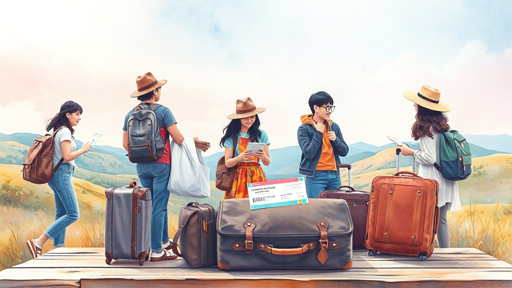 2025 추석 여행 트렌드 (watercolor 스타일)