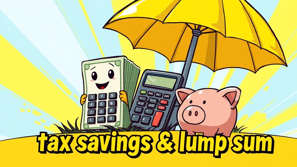 주요 혜택: 세금 절감 & 목돈 마련 (cartoon 스타일)