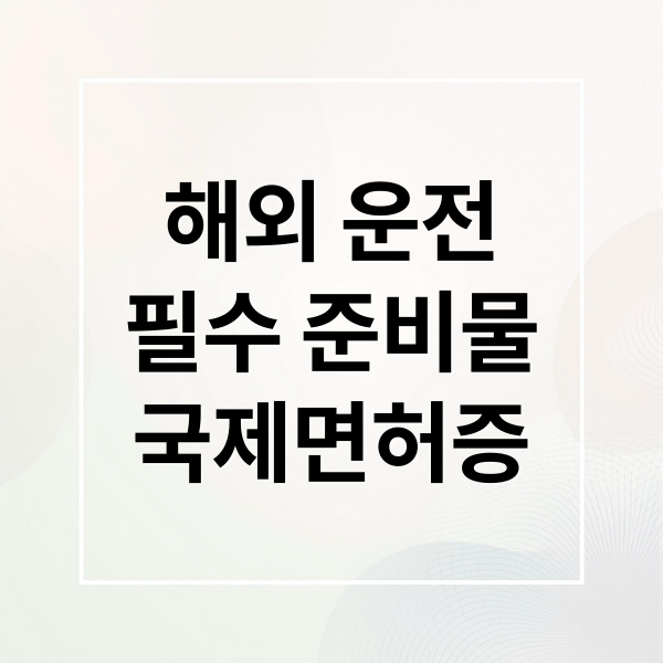 해외 운전 필수템, 국제운전면허증 발급 A to Z: 신청부터 꿀팁까지! 1