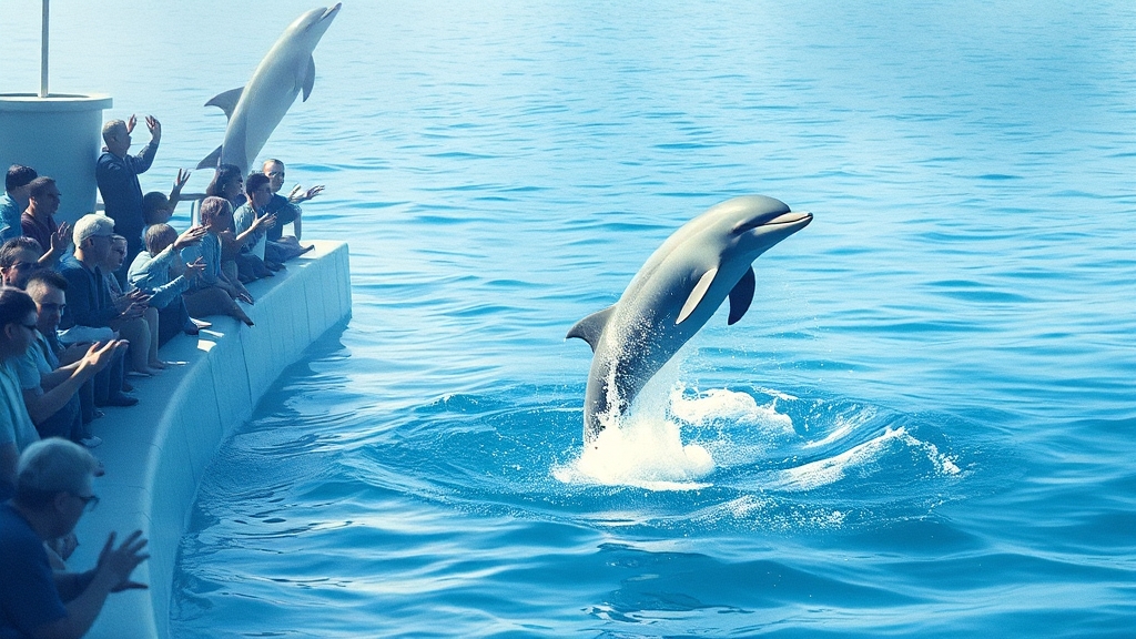 마린월드 돌고래 쇼 완벽 분석 (watercolor 스타일)
