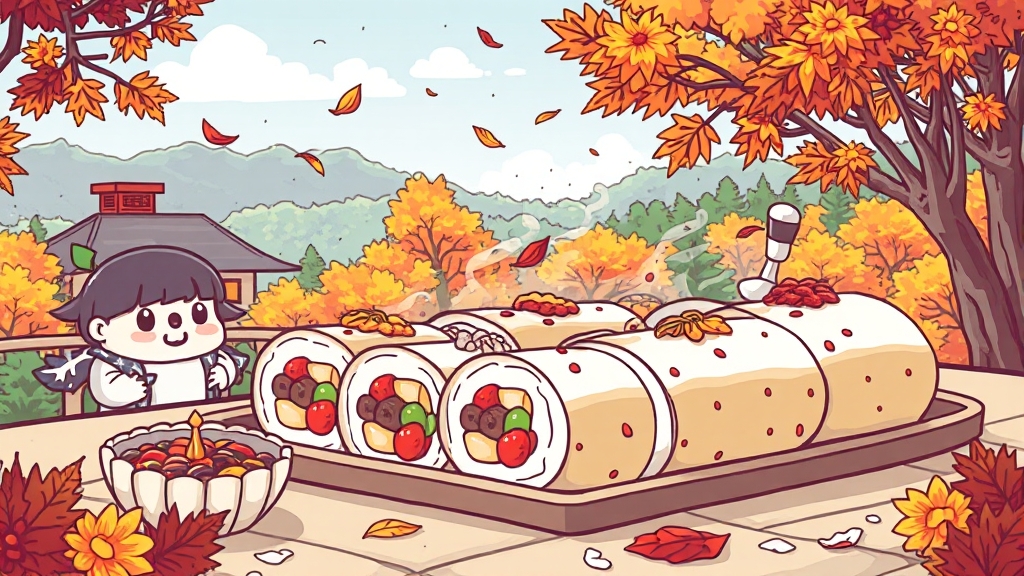 김밥축제 과거 평가 및 개선 (cartoon 스타일)