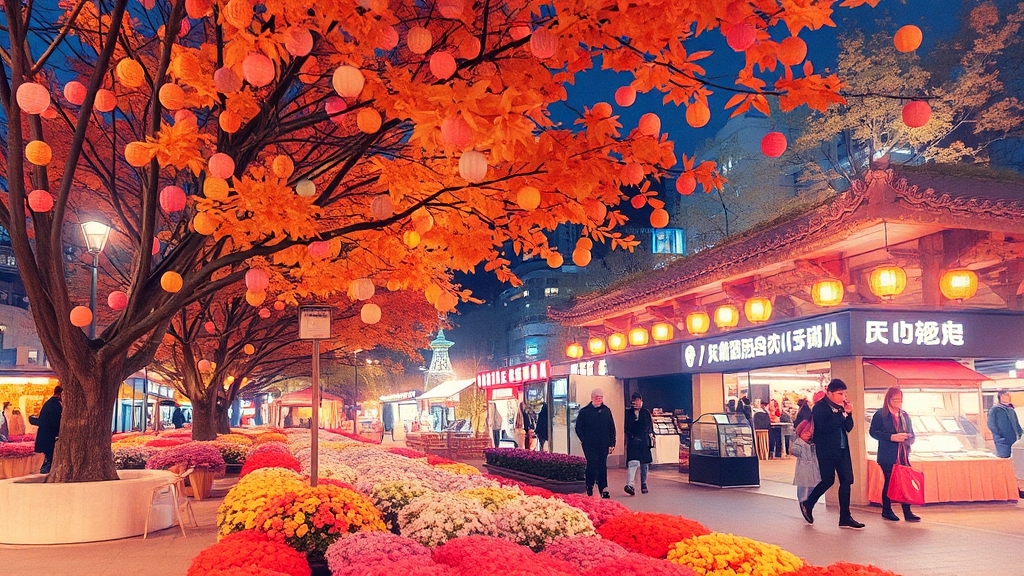 황산공원 국화축제 개요 (watercolor 스타일)