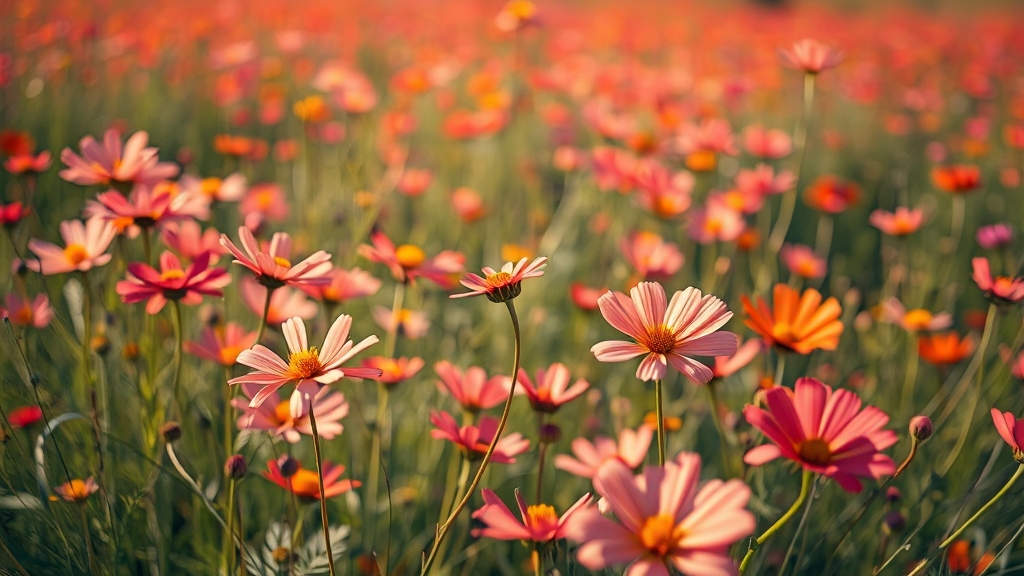 주변 볼거리: 코스모스, 댑싸리 (realistic 스타일)