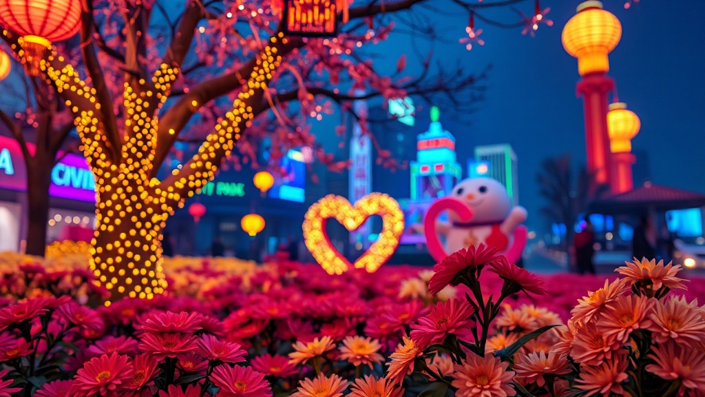 야간 경관 및 부대 행사 (realistic 스타일)