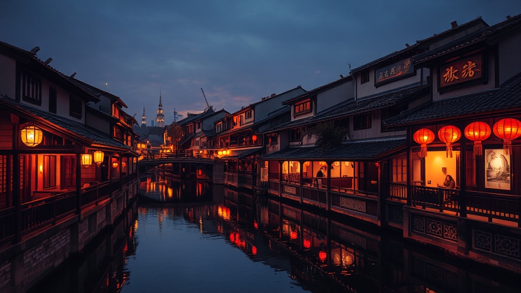 우전 야경, 놓치면 후회! (realistic 스타일)