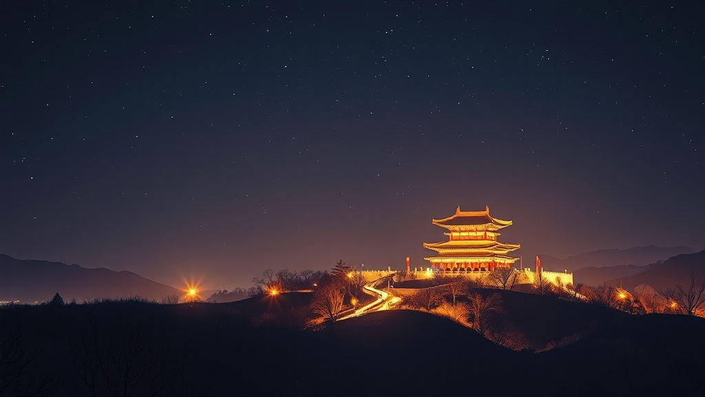 첨성대 야간 개장 정보 (realistic 스타일)