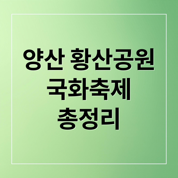 양산 황산공원 국화축제 완벽 가이드: 개화시기, 주차, 코스모스 명소 총정리 2