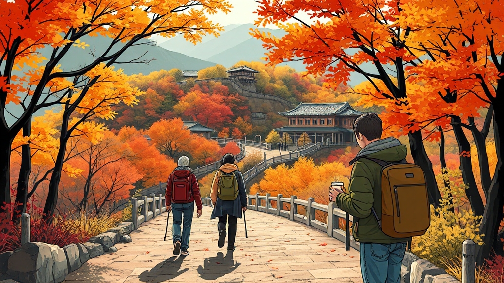 난이도별 추천 단풍 코스 (illustration 스타일)