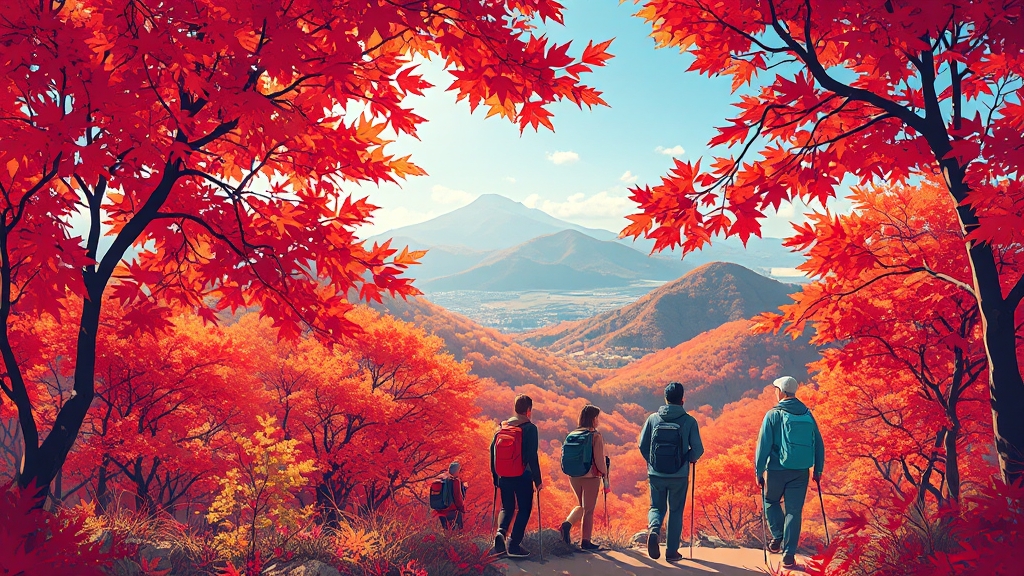 남한산성 단풍 시기, 언제? (cartoon 스타일)