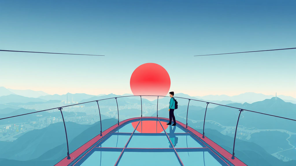 스카이워크 체험 & 환상적인 풍경 (cartoon 스타일)