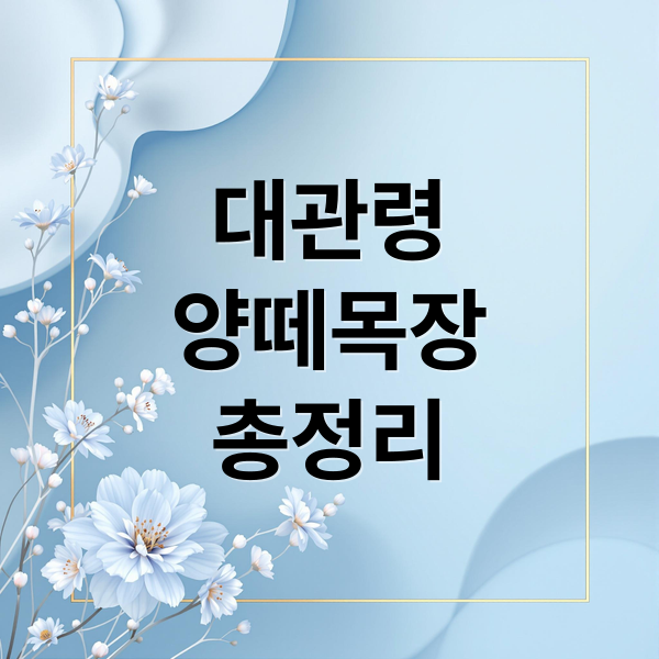 대관령 양떼목장 완벽 가이드: 예약, 입장료, 코스, 먹이주기, 주변 명소 총정리 1