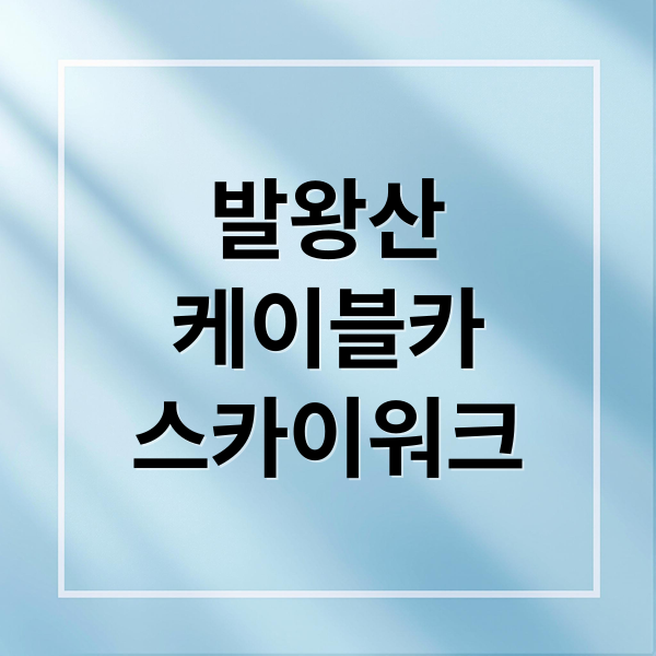 발왕산 케이블카, 스카이워크 완전정복: 요금, 할인, 주차, 주변 볼거리 총정리 1