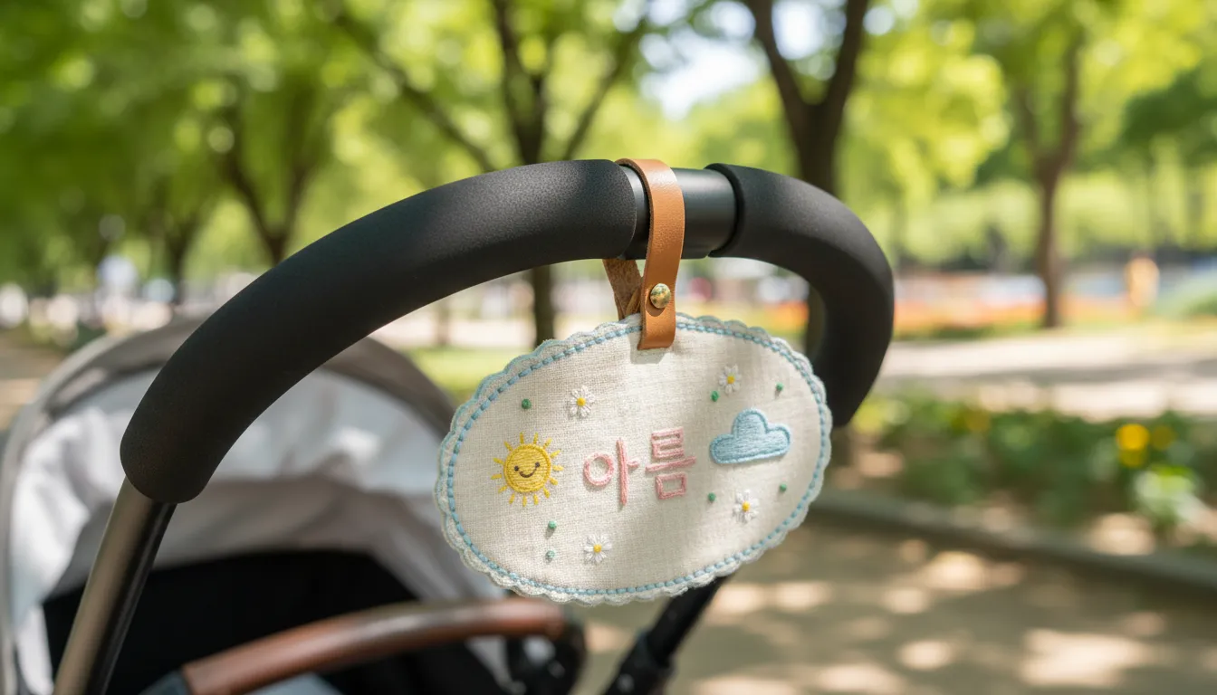 유니라벨 자수 네임택 유모차 가방 걸이 제작 방법 1