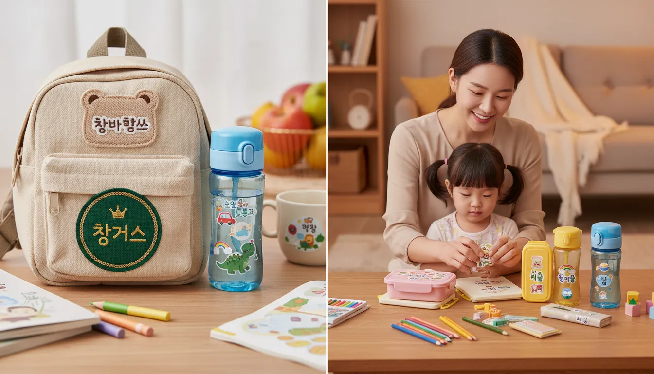 유니라벨 자수 네임스티커 방수 이름 스티커 비교 선택 1