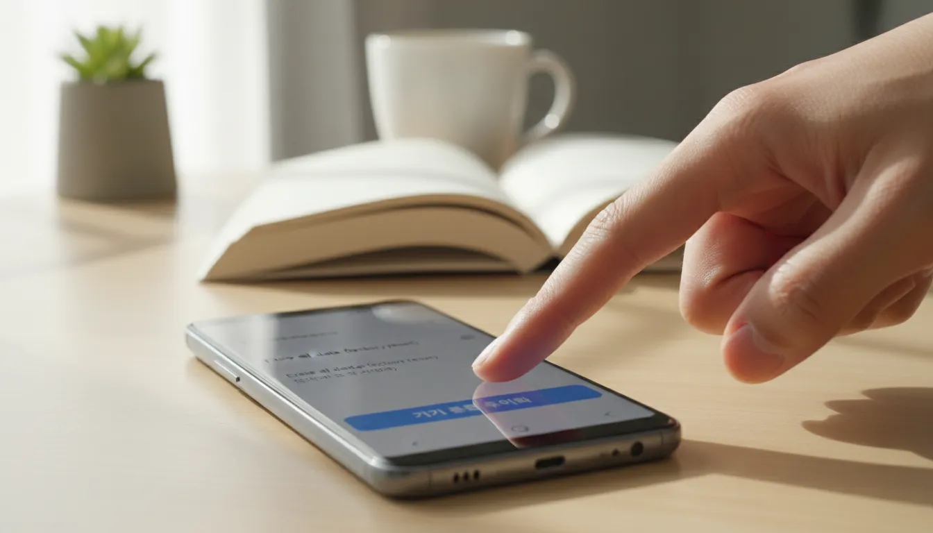 가장 일반적인 방법: 설정 메뉴를 통한 초기화