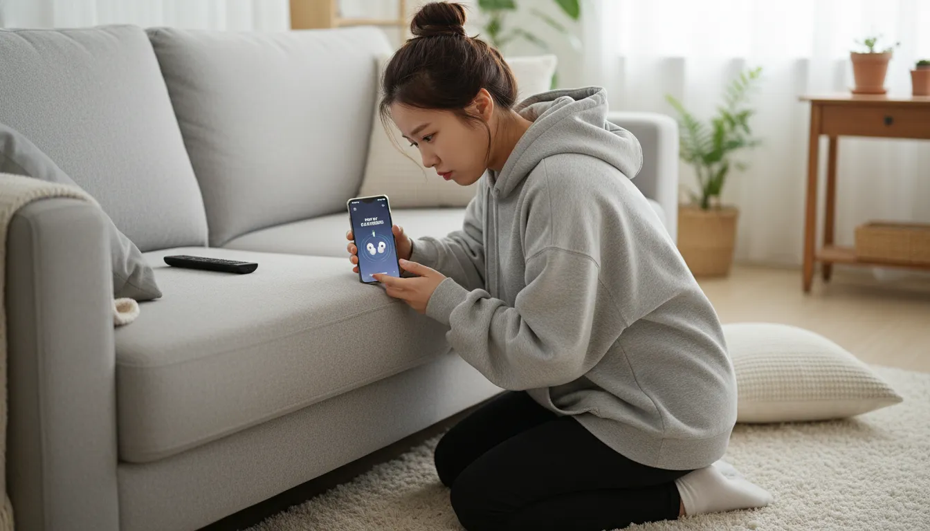 바로 근처에 있을 때, 소리 알림으로 찾기 (근거리 분실)