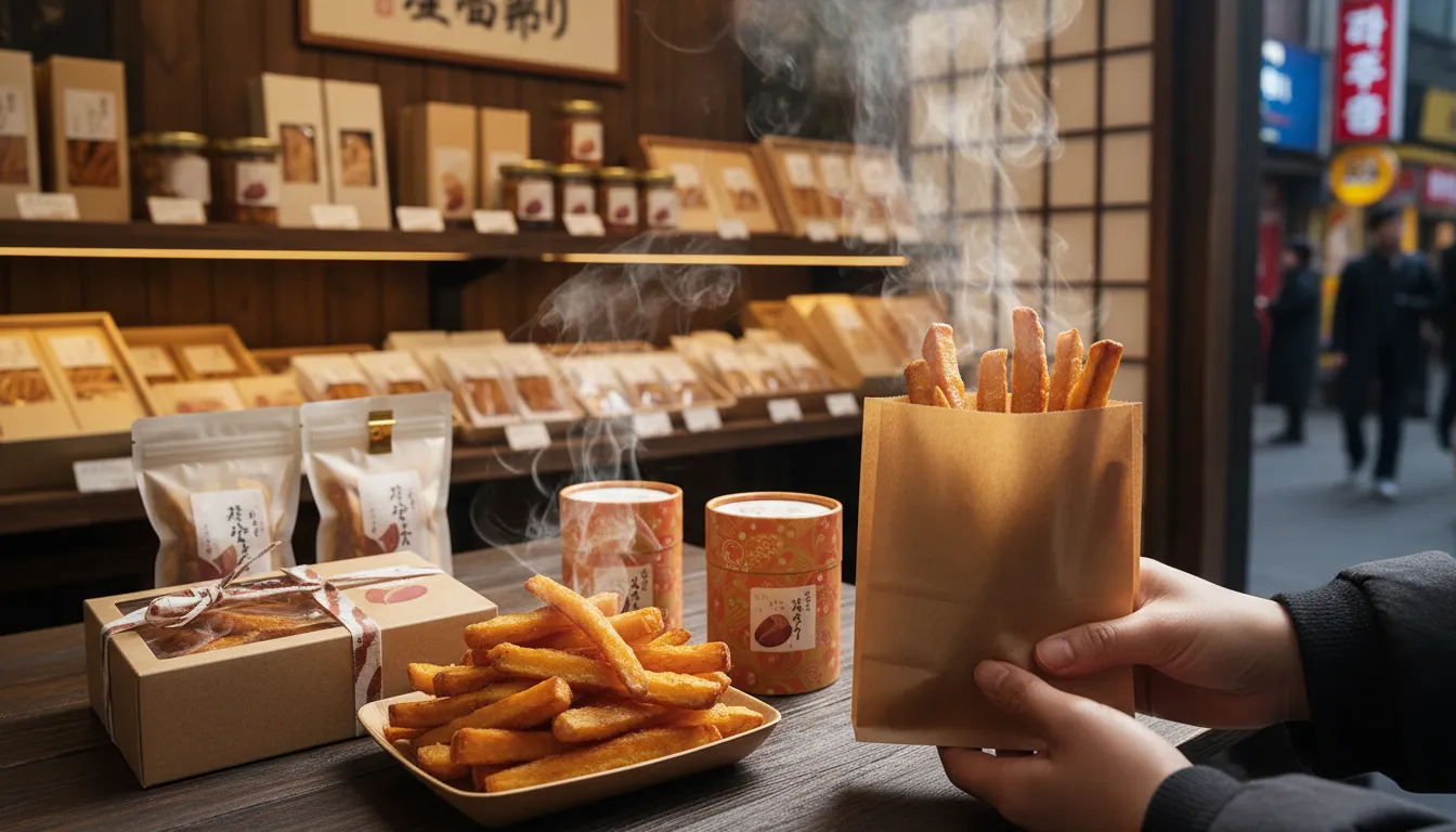 갓 튀긴 스틱부터 선물용까지, 이모야킨지로 메뉴 총정리