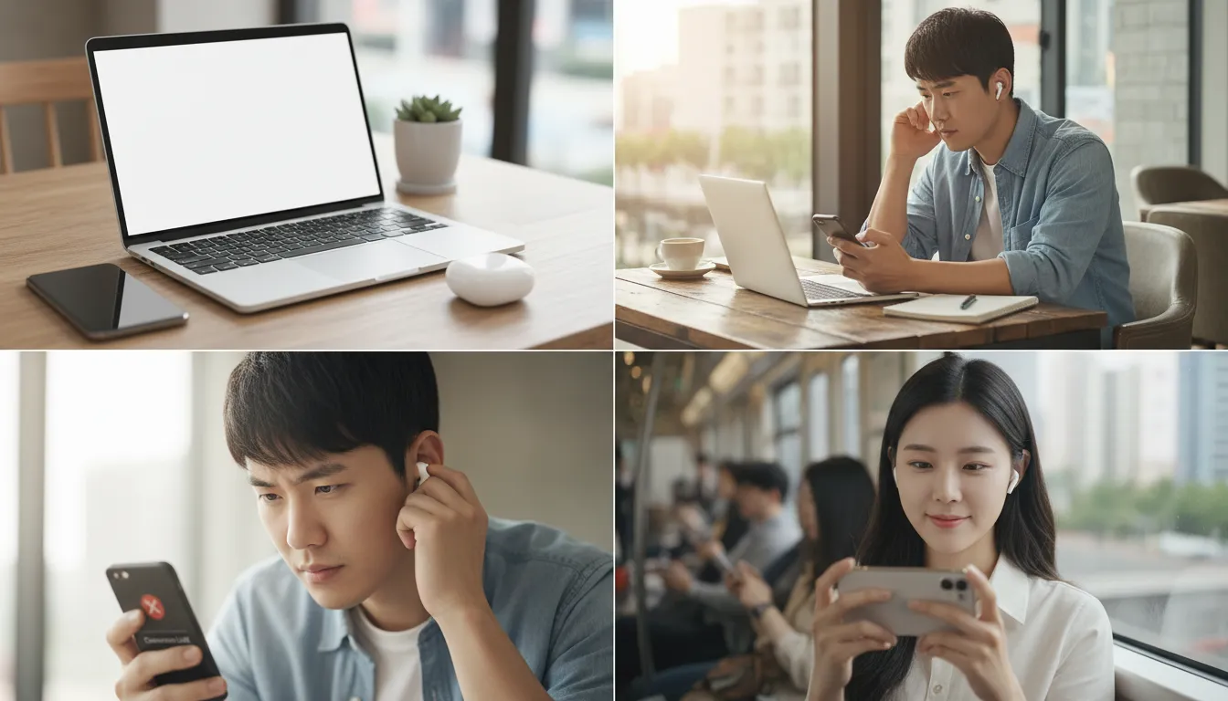 qcy t43 멀티 페어링 연결 기기 전환 방법 끊김 현상 조치 사항